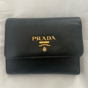 Prada saffiano trifold wallet